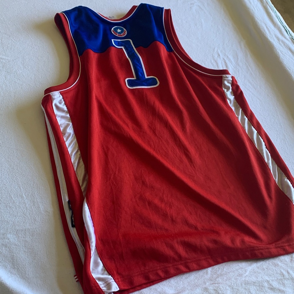 And1 Puerto Rico Basketball Jersey - Red, Blue, and White - Picture 7 of 9